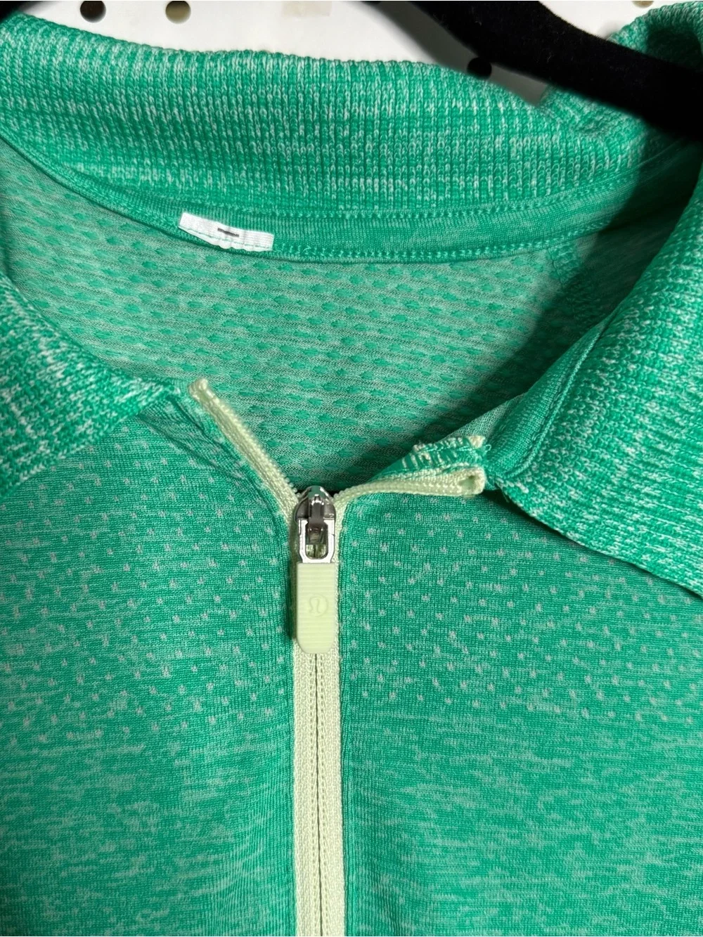 Lululemon Green Short-Sleeve Polo Zip Top